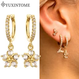 925 Sterling Silver Ear Needle Crystal Zircon Tassel Pendant Hoop Earrings Retro Small Fragrance Style High Jewelry Women Gifts