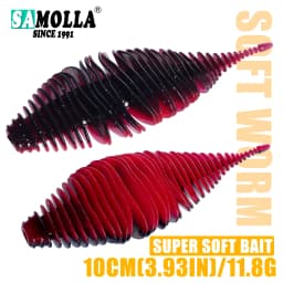 SAMOLLA Worm Silicone Soft Lure Fishing Lure Bellows Gill Artificial Pike Bass Swimbait Rig For Fishing Baits leurre souple