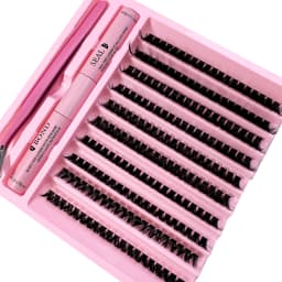 DIY Lashes Extension Kit Lash Bond and Seal Remover Eyelashes 200 PCS Clusters Makeup Tools for Gluing Lashes Gluing Glue