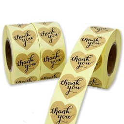 50-500pcs Labels stickers Heart shape white thank you Stickers seal labels scrapbooking for Package stationery sticker 1inch