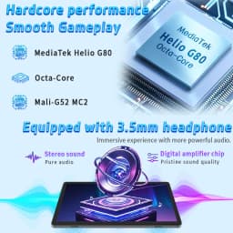 Paitanry Y40 10 Inch Android Tablet PC 12GB (6+6 Virtual RAM)+128GB ROM, Helio G80 Octa‑Core,6000mAh,5+13MP Dual Camera,18W Fast Charging,Dual WiFi for Gaming Reading High-End Tablet