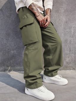 3D Pockets, Street-bombing Workwear, Trendy Functional Lacing, Loose-fitting Casual Pants, Men's Straight-cut Fashion