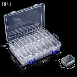 Plastic Organizer Box Small Bead Organizer Cases Mini Clear Bead Storage Container Box with Hinged Lid for DIY Jewelry Supply