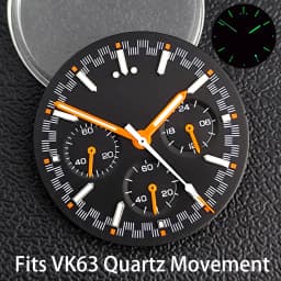 39.7mm Case Watches Metal Case Fits VK63 Movement Accessories Sapphire Glass Equipped With Bezel And Strap VK63 Dial