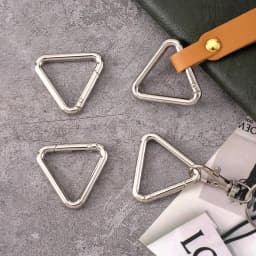 5pcs Triangle Key Ring, Spring Snap Clip Hook Trigger Keychain Kettle Buckle for Bags Purses