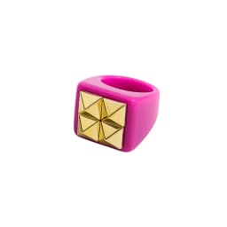 2024 New Trendy Geometric Square Round Resin Acrylic Chunky Rings for Women Girls Punk Style Knuckle Flower Rings Jewelry