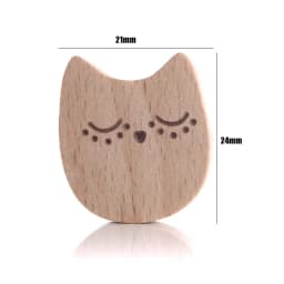 10Pcs Beech Beads Heart Butterfly Rainbow Elephant Flower Animal Wooden Beads for Bbay Chew Teether Beads Pacifier Clips Chain
