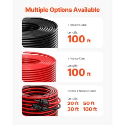 SucceBuy Solar Panel Extension Cable 20FT Black + 20FT Red / 30FT Black + 30FT Red / 50FT Black + 50FT Red / 100FT Black + 100FT Red 10AWG with Female & Male Waterproof Connectors 6mm² PV Cable for Home Ship