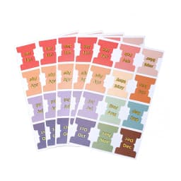 60Pcs/5Sheets Colorful Monthly Tabs Adhesive Planner Index Stickers For Office Planner Organizan Decorative Sticker