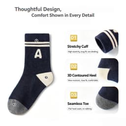 5 Pairs Kids' Socks Spring Autumn Cotton Socks Soft Breathable Crew Socks Little Big Boys Crew Sock