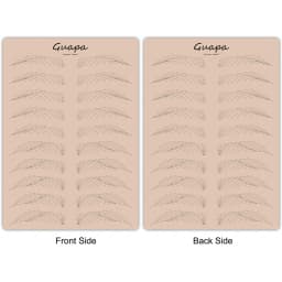 Microblading Practice Skin Pattern Sheet Pre-Printed Brow Mapping Guide Flexible Silicone Pad for Precise Hair Strokes & Shading