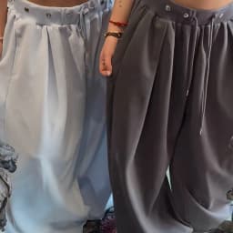 Retro Loose Fit Dance Wide Leg Pants Drawstring Rivet Casual Loose Draping Breathable High Waist Straight Cut Daily Wear