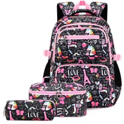 Cute Student Backpack 3pcs/set Primary Schoolbag Rabbits and quicksand Kawaii Student Backpack Teenage Girls Handbag Rucksack