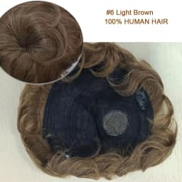 S-noilite 16x19cm Men Toupee Human Hair Replacement System Hair Toppers Hairpiece 4Inch Hair Wig Extensions Male Hair Prosthesis