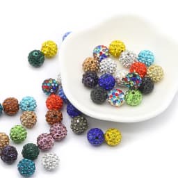 20pcs 10mm Mixed Colour Glass Rhinestone Clay Set Round Beads, disco Style Crystal Shambhala Beads For DIY Jewelry Making Crafts
