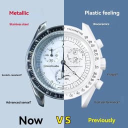 42mm Stainless Steel Moon Watch Case+Rubber Strap Mod Kit for Omega & Swatch MoonSwatch Metal Case Waterproof Bracelets parts