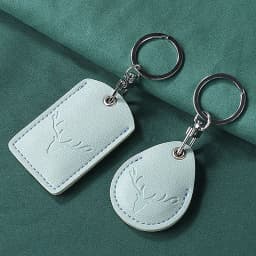 1Pc Access Card Case Leather Card Holder Keychain Key Ring Door Lock Access Tags ID Card Case Keychain Access Card Bag