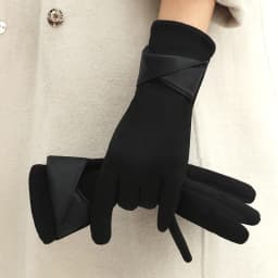 Fashion Winter Padded Warm Gloves Elegant Solid Color Suede Can Touch Screen Riding Ski Gloves for Women