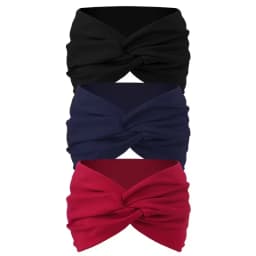 3PCS Women's Wide Hair Band in Elastic Solid Color, Anti-Slip Hair Accessory for Exercise, Multi-Functional Accessory