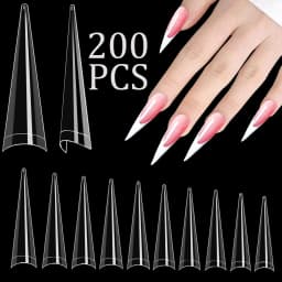 ARTAUG 240PCS Short Press On Nails Square White Gel Lucency Fake Nails Full Cover Fake Nail Set Press On Summer Cheap Nails