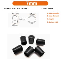 2.5/3/3.5/4/5/6/7/8/10mm PVC Round End Cap Cover Screw Thread Hook Cover Soft Plastic Caps Coat Hanger Anti Protective Sleeve