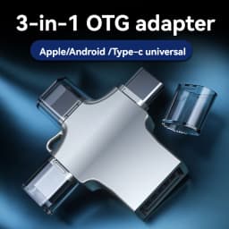 4 In 1 Multi Port Card Reader Lightning USB Type C Portable Converter Compatible With iPhone iPad Android Mac PC Camera
