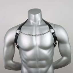 1PC Men's Leather Chest Harness Gothic Body Chain Belt Punk Shoulder Straps Ring, for Men Rave,Clubwear Costume