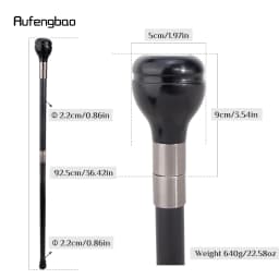 Black Resin Round Poker Crosier Performance Stage Walking Cane Decorative Cane for Cosplay and Parties Walking Stick