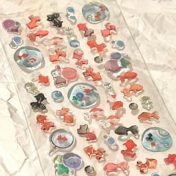 Goldfish Crystal Drop Adhesive Sticker, Ins Transparent Cute 3d Handbook IPad Mobile Phone Decoration DIY Sticker