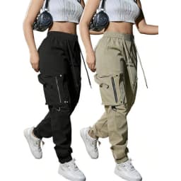 Women's Tactical Cargo Pants Waterproof Windproof Outdoor Hiking Joggers Elastic Ankle with Zipper Pockets