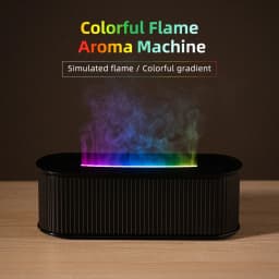 1PC USB Powered Simulated Flame Aroma Diffuser With Colorful Lights And 3-level Timing Perfect Air Humidifier For Home Office
