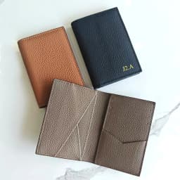 Custom Name Luxury Men Waalet Genuine Leather Personalize Initials Mini Women Card Holder With Gift Box Small Business Wallet