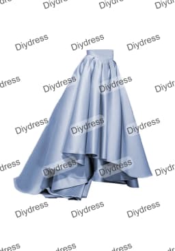 Women's High Low Elegant Prom Party Skirt A-Line Pleated Front Short Back Long Satin Skirt With Pockets For Evening Gown