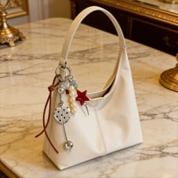 Elegant Shoulder Underarm Bags with Pendant Solid Color Synthetic Leather Handbags for Women Everyday Travel Shopping, Parties