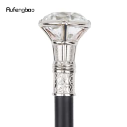 Transparent Diamond Type White Walking Stick Fashion Cane Gentleman Cosplay Cane Knob Crosier 90cm Performance Stage Cane