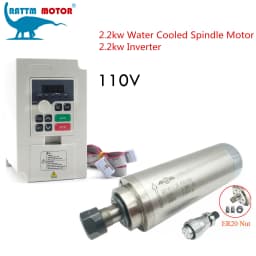 【EU/US】CNC Milling Spindle 2.2kw ER20 Water Cooled Spindle 4 Bearings 24000rpm & 2.2kw VFD Inverter 220V & 80mm Clamp & 80W Pump