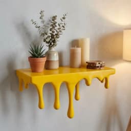 Decorative 3D Printed Drip Floating Shelf Plastic Stable Melting Wall Shelf Irregular Artistic Plants Display Stand Bedroom