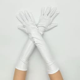 48cm Women Patent Leather Solid Gloves Stage Performance Halloween Cosplay Nightclub Pole Dance Fashion Street Concert