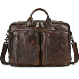 Men Business Briefcase Soft Genuine Leather Man Laptop Handbag 3 Use Multifunctional Cowhide Shoulder Messenge bag For Male Tote