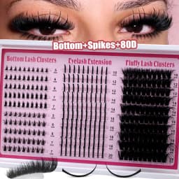 200D-60D 4 IN 1 Lash Clusters Long 6-20mm Lash Spikes Lower Eyelashes Reusable Bottom DIY Spiky Lash Extension Manga Clusters