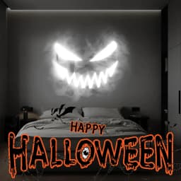 Hallo-ween Skull Night Light Rotatable 3 Scenes Ghost LED Projector Lamp USB Power for Wall Ceiling Decor Dark & Night Ambiance