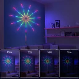 SCKDAY Smart Firework LED Strip Festoon Lights RGBIC Music Sync Indoor Self-Adhesive Fairy Lights for Christmas Party Room Decor