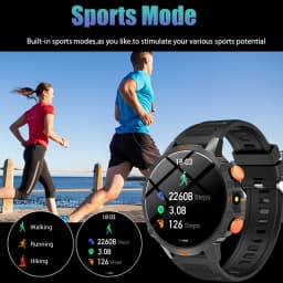 Men's Smartwatch, for iPhone and for Android Systems, Equipped with a TFT Display and LED Flashlight, Supports Multiple Sports