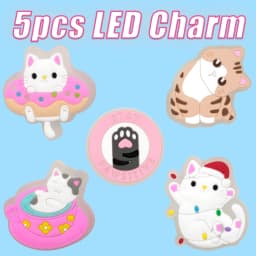 5PCS LED Shoe Charms Cats Dogs Unicorns Lighted Shoe Decorations Gamepad Cameras Diamond LED Pins for Women Girls Clog Buckles
