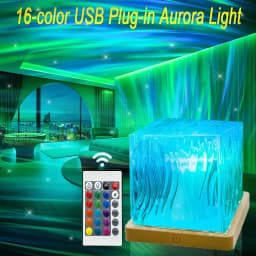 16 Colors RGB Aurora Crystal Light Touch&Remote Control USB LED Night Light Projector Dimmable for Party Home Office Decor Lamp