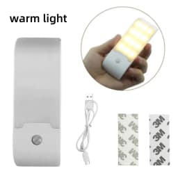 LED Induction Night Light Rechargeable Powered Closet Lights Wireless Magnetic Cabinet Lamp For Bedroom Corridor Stair Bathroom