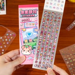 TIANZI 24/48Pcs Cute Die-Cut Stickers Book Aesthetic Stationery for DIY Scrapbook Phone Case Collage Decoration Material