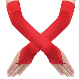 Summer 49CM Long Women Sunscreen Finger Hook Cover Up Scars Drive Ride Gloves Satin Dinner Dress Etiquette Mittens