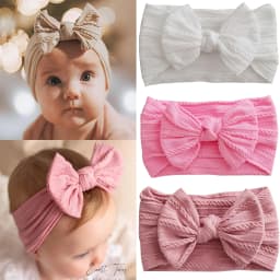 1/3/4/6Pcs Solid Color Baby Headband Bow Children Hair Band Elastic Nylon Newborn Soft Turban Headwrap Kid Hair Accessories