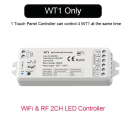 LED Smart Dimmer 2 CH 12V 24V 36V CCT LED Strip Dimming Controller Kit 2.4G RF Remote Control 4 Zone Touch Switch For TUYA Wifi